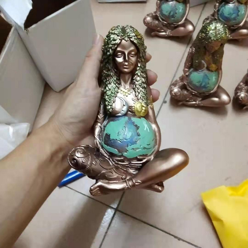 Gaia Földanya szobor istennő Földanya szobrocska Kerti Dísz Szabadtéri Szobrászat Dekoráció Lakásdekoráció Díszek Kézműves