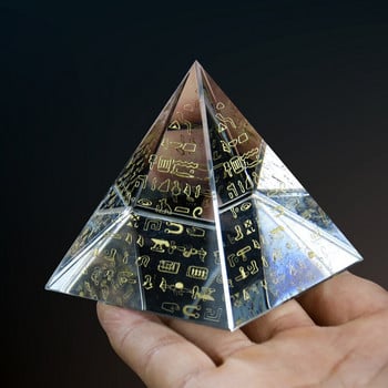 Κ9 Κρυστάλλινος σκάλισμα με λέιζερ Αρχαία Αίγυπτος σφηνοειδής ρούνος Ξόρκι Πυραμίδα Πρίσμα Στολίδια Χειροτεχνία Βάρος χαρτιού EMF Διαλογισμός Διακόσμηση σπιτιού