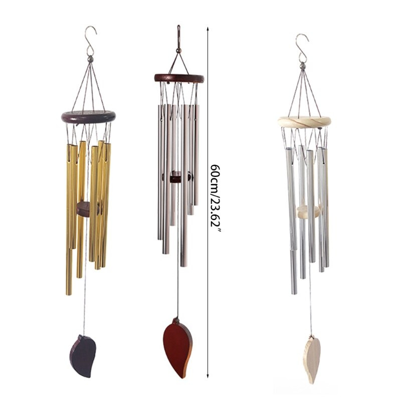 Klasszikus tömörfa alumíniumcső kreatív fém szélcsengő függő dekoráció