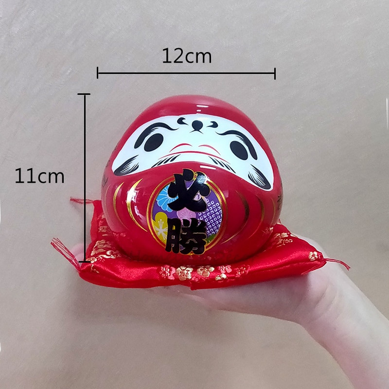 Papusa Daruma din ceramică japoneză de 4,5 inci Ornament de farmec norocos Fengshui Zen Craft Money Box Home Decoration pentru masă Cadouri