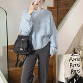 Pulover larg de dama model nou cu decolteu oval