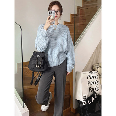 Pulover larg de dama model nou cu decolteu oval