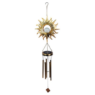 Clopoței solare de vânt Moon Clopoței solari de vânt Moon Crackle Minge de sticlă Impermeabil Grădină Curte Patio Peluză Clopoței de vânt solar cu uimitor