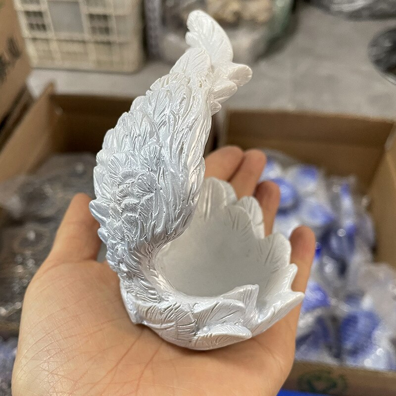 Suport de afișare cu aripi de înger din rășină pentru sfere de cristal Suport de bază pentru bile Ornamente Decor acasă