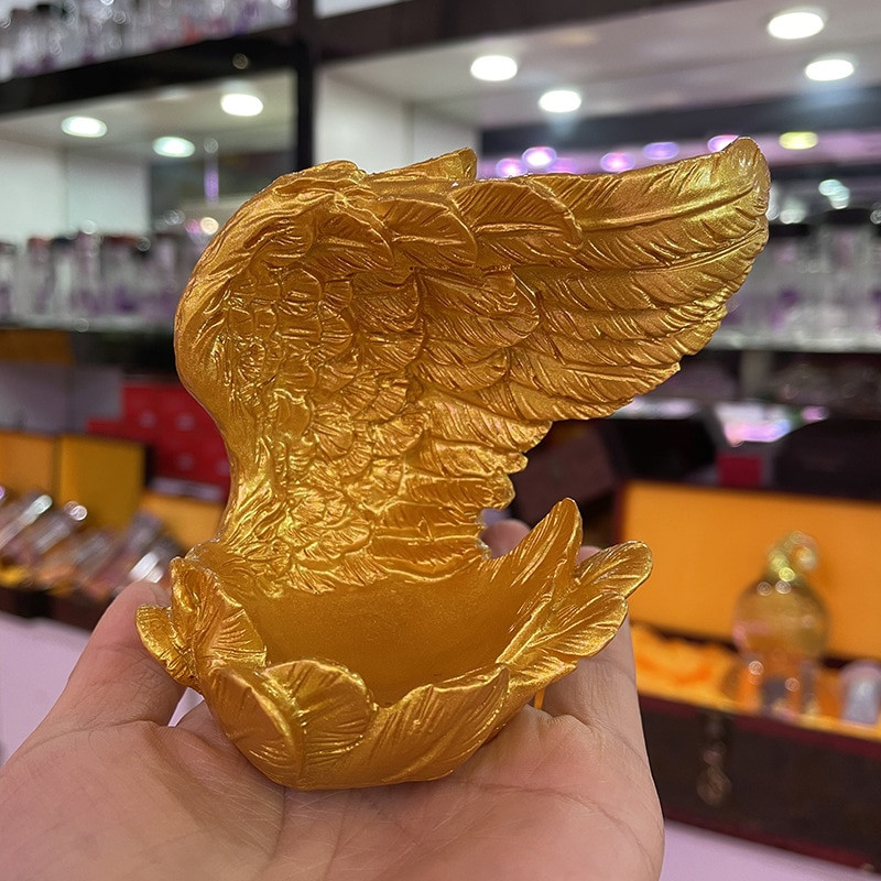 Suport de afișare cu aripi de înger din rășină pentru sfere de cristal Suport de bază pentru bile Ornamente Decor acasă