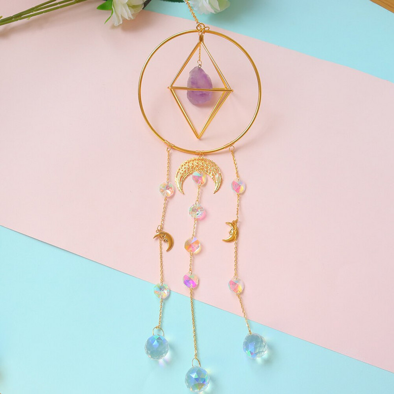 Lumină cristalină strălucitoare Clopoței de vânt Catcher Prism Pandantiv Agățat Curcubeu Maker Curtea Gradina Cortina Candelabru Decor Cadou