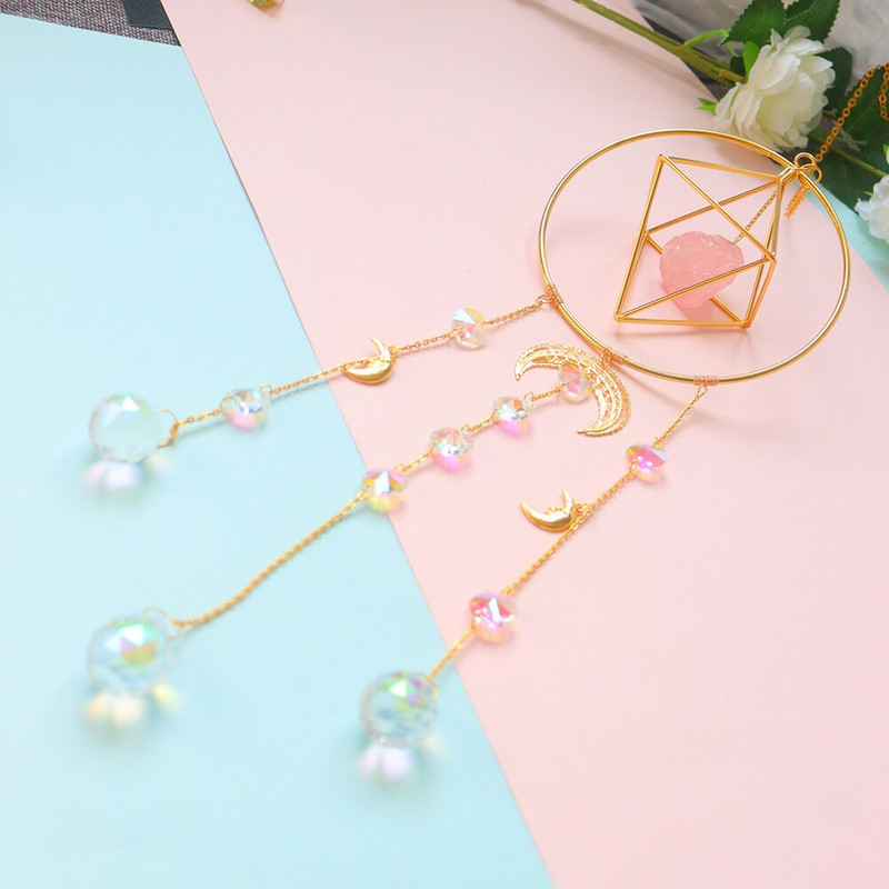 Lumină cristalină strălucitoare Clopoței de vânt Catcher Prism Pandantiv Agățat Curcubeu Maker Curtea Gradina Cortina Candelabru Decor Cadou