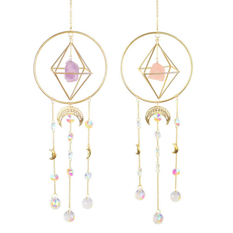 Lumină cristalină strălucitoare Clopoței de vânt Catcher Prism Pandantiv Agățat Curcubeu Maker Curtea Gradina Cortina Candelabru Decor Cadou