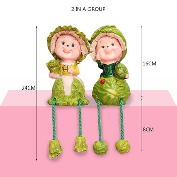 2PCS Зелено зеле, плодове и зеленчуци, висящи кукли за крака, анимационни кукли, градинска декорация на дома, персонализирани консумативи за подаръци