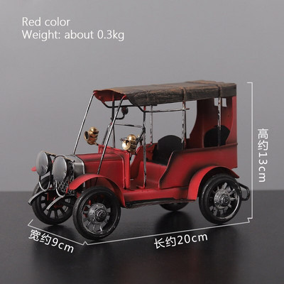 Model de mașină de epocă cu lungime de 20 cm, metal, decorație de masă pentru birou vechi, decorare pentru acasă, cadou pentru copii, jucărie, artizanat de fier, miniatura YWBS05