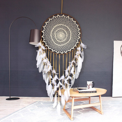 Creative Hook Flower Dream Catcher Feather Wind Chime μενταγιόν Βεράντα σπιτιού Εσωτερική διακόσμηση Φόντο γάμου Μεγάλο μενταγιόν