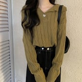 Casual πουλόβερ με κουμπιά για γυναίκες