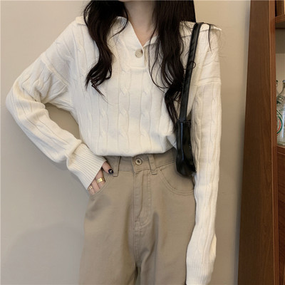 Casual πουλόβερ με κουμπιά για γυναίκες