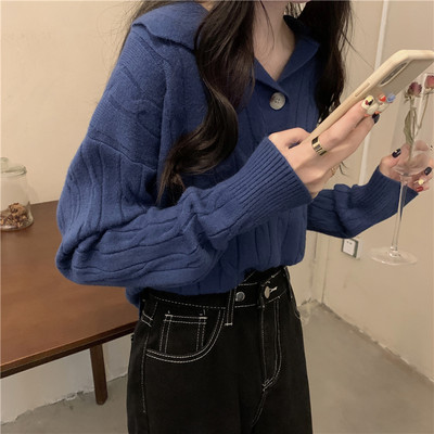 Casual πουλόβερ με κουμπιά για γυναίκες