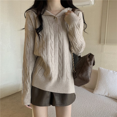 Casual πουλόβερ με κουμπιά για γυναίκες