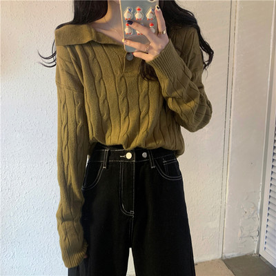 Casual πουλόβερ με κουμπιά για γυναίκες