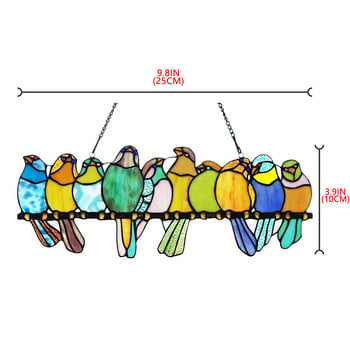 Spring Bird Species Stained κρεμαστό παράθυρο Suncatcher Ακρυλικά Πουλιά Κρεμαστά Διακόσμηση Αυλής Κρεμαστό Παράθυρο Διακόσμηση