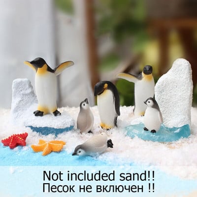 BAIUFOR 1 készlet pingvin jéghegy pecsét modell, téli figurák, tájkép, miniatűr figurajáték gyerekeknek, születésnapi lakberendezési ajándék