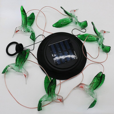 Chime solar de vânt cu schimbare de culoare, înger, pasăre colibri în aer liber, fluture, bob de orez colorat, peisaj decorativ, lumina decor de grădină