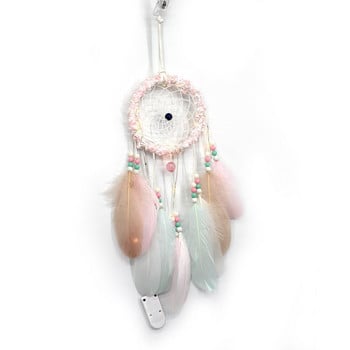 Small Clear Bedroom Dream Catcher Feather Flower Pink Girl Καρδιά Dreamcatcher Εξωτερική Διακόσμηση Αυλής Κήπος Διακόσμηση δωματίου με φως