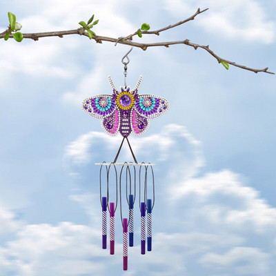 10style Diamond Painting Wind Chime Κρεμαστό κόσμημα με πεταλούδα Κρεμαστό στολίδι Κέντημα με διαμάντια Craft Garden Διακοσμητικό παράθυρο σπιτιού