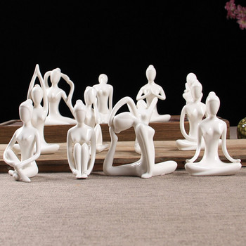 24 Στυλ Δημιουργική Αφηρημένη Τέχνη Κεραμικές στάσεις γιόγκα Γλυπτά Ειδώλια Χειροτεχνία Γιόγκα Lady Figure Studio Στολίδι για το σπίτι στο γραφείο