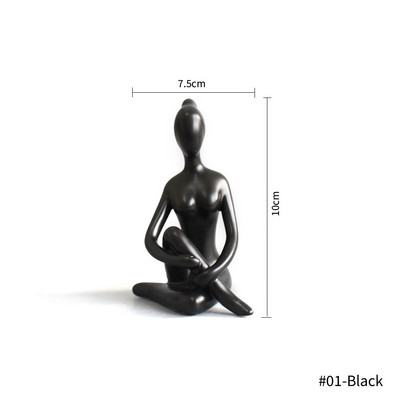 24 de stiluri Creative Artă Abstractă Ceramică Poze de Yoga Sculpturi Figurine Artizanat Yoga Lady Figura Studio Birou Home Decor Ornament