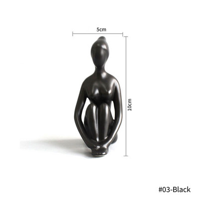 24 de stiluri Creative Artă Abstractă Ceramică Poze de Yoga Sculpturi Figurine Artizanat Yoga Lady Figura Studio Birou Home Decor Ornament