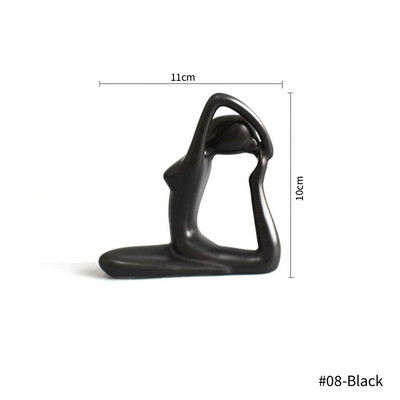 24 de stiluri Creative Artă Abstractă Ceramică Poze de Yoga Sculpturi Figurine Artizanat Yoga Lady Figura Studio Birou Home Decor Ornament