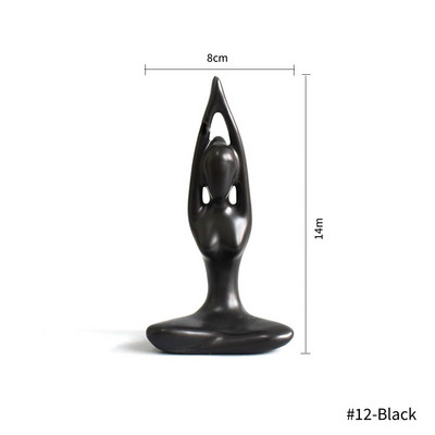 24 de stiluri Creative Artă Abstractă Ceramică Poze de Yoga Sculpturi Figurine Artizanat Yoga Lady Figura Studio Birou Home Decor Ornament