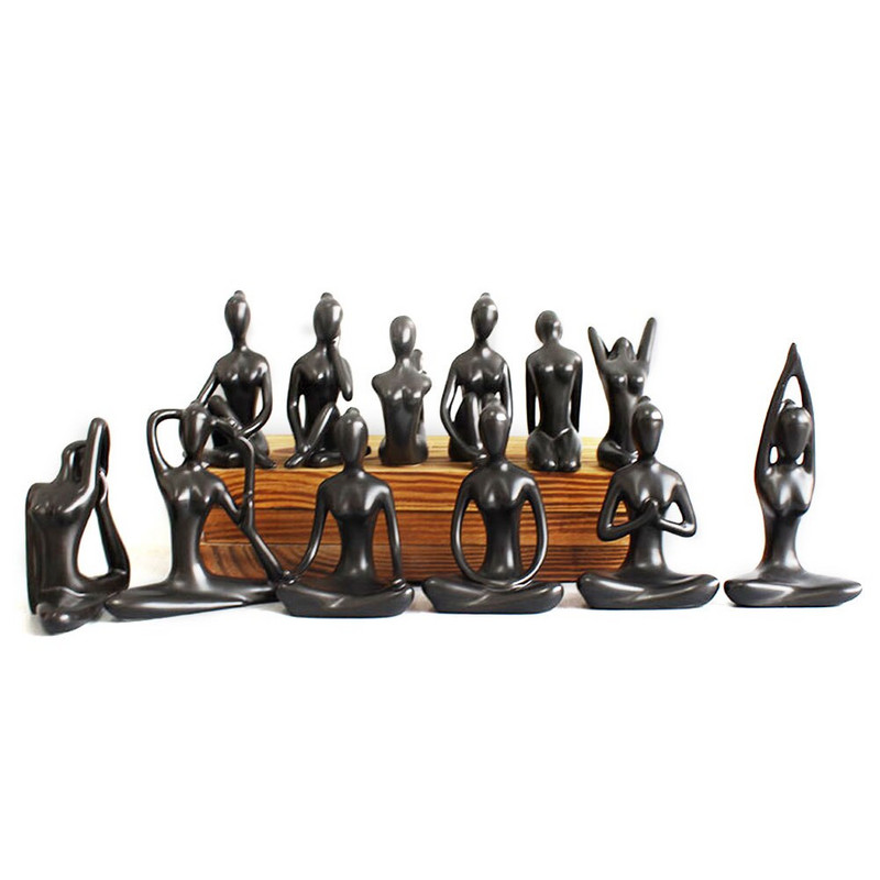 24 de stiluri Creative Artă Abstractă Ceramică Poze de Yoga Sculpturi Figurine Artizanat Yoga Lady Figura Studio Birou Home Decor Ornament