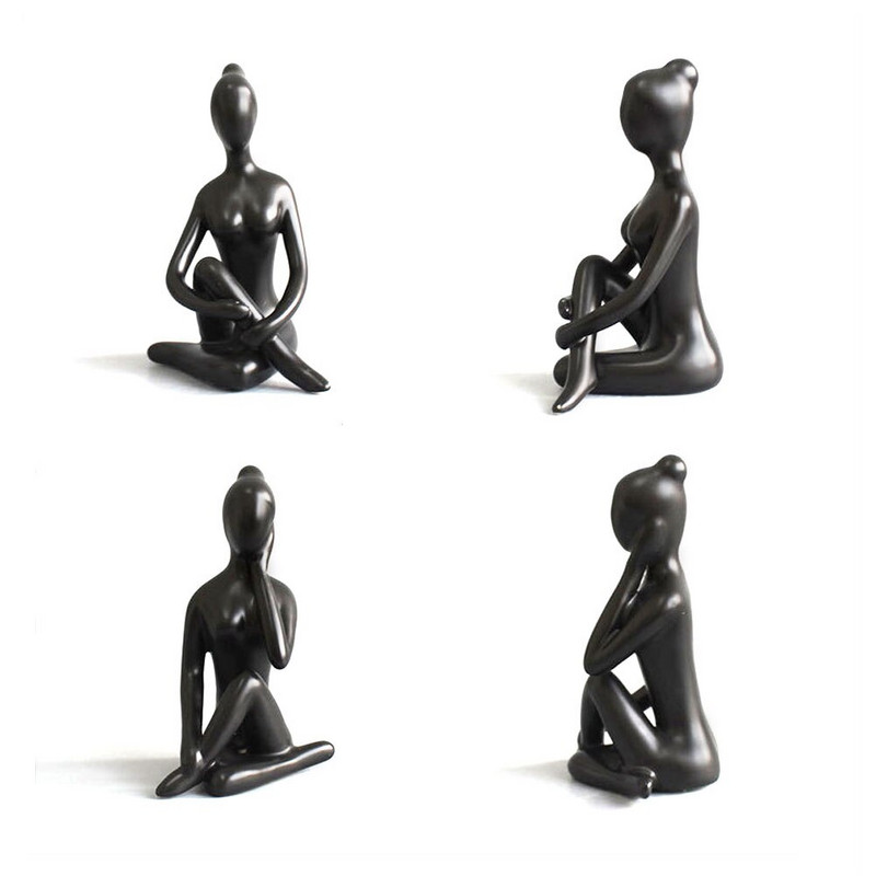 24 de stiluri Creative Artă Abstractă Ceramică Poze de Yoga Sculpturi Figurine Artizanat Yoga Lady Figura Studio Birou Home Decor Ornament