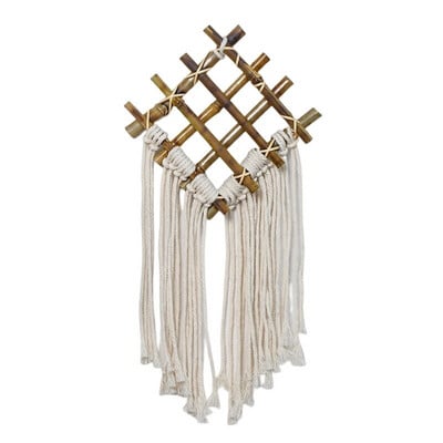 Boho bambuko austas kabantis gobelenas pakabukas Makrame amatai namams miegamojo svetainės sienos dekoravimo dovana