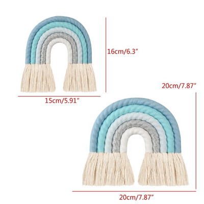 1 τεμ. Macrame Rainbow Διακόσμηση τοίχου Boho Nursery Βρεφικό Παιδικό Δωμάτιο Διακόσμηση σπιτιού Προμήθειες για ντους μωρού