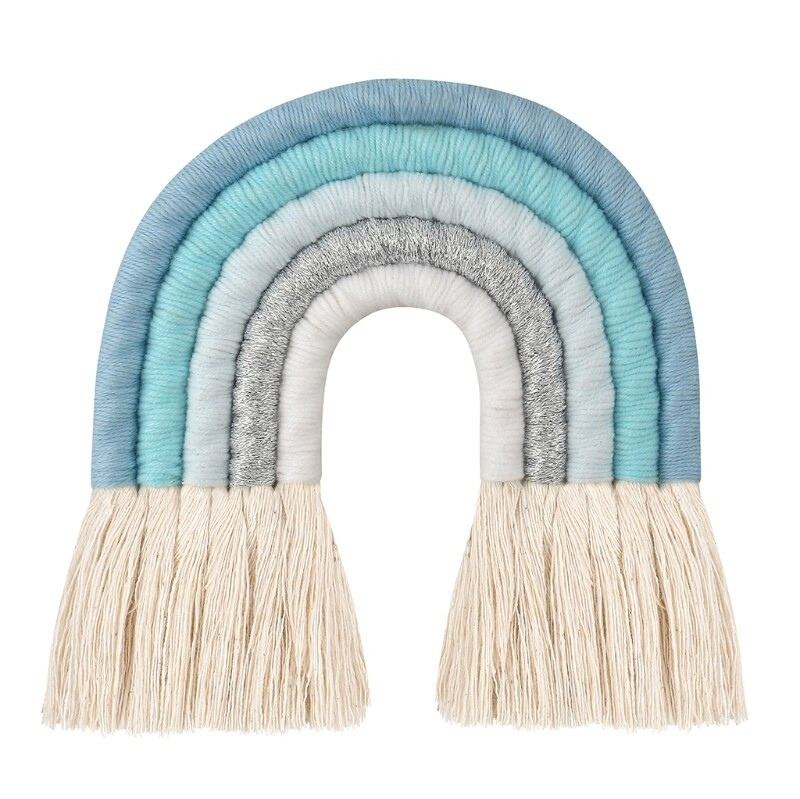 1 db Macrame Rainbow fali akasztó Boho óvoda baba gyerekszoba lakberendezési baba zuhany kellékek