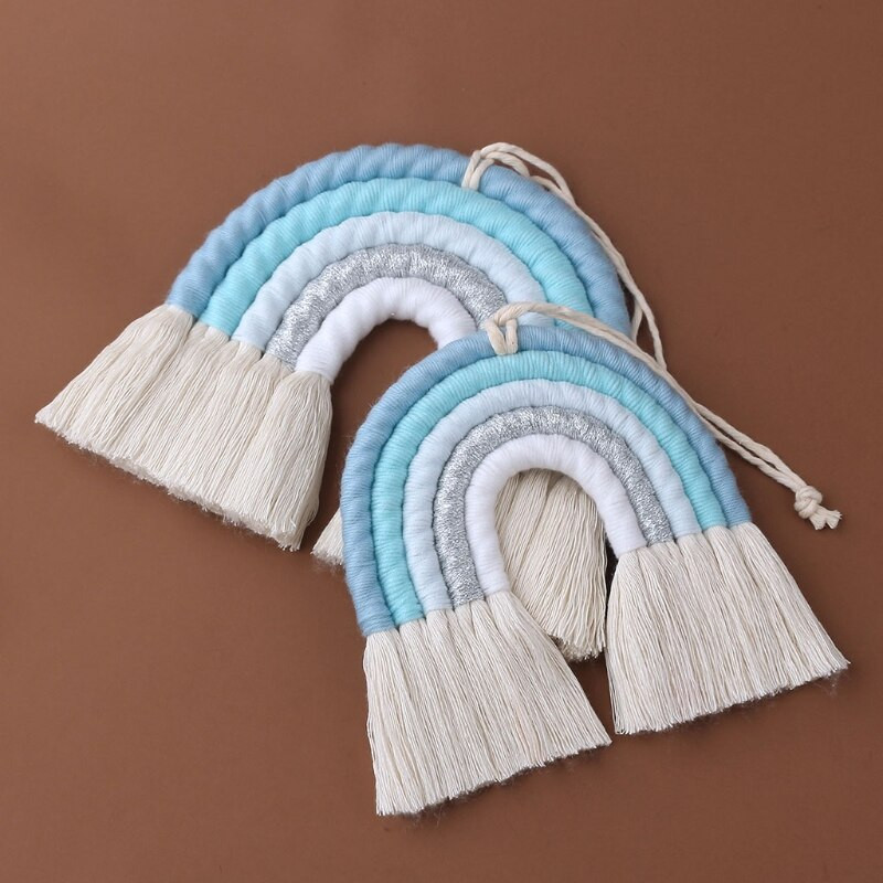 1 db Macrame Rainbow fali akasztó Boho óvoda baba gyerekszoba lakberendezési baba zuhany kellékek