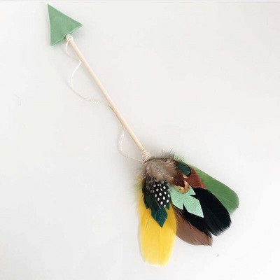 Skandináv stílusú fából készült nyíl medál játék Sátortollas függő dekorációk Babajáték Dísz hálószoba gyerekszoba fali dekoráció ajándékok