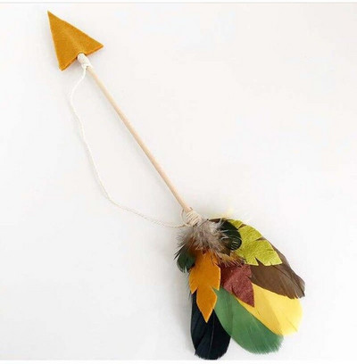 Skandináv stílusú fából készült nyíl medál játék Sátortollas függő dekorációk Babajáték Dísz hálószoba gyerekszoba fali dekoráció ajándékok