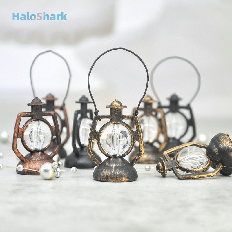12/24db Retro Baron Lantern mini olajlámpa dekoráció babaház medál barkácsfüggöny lakásdekoráció gyerekeknek karácsonyi ajándékok