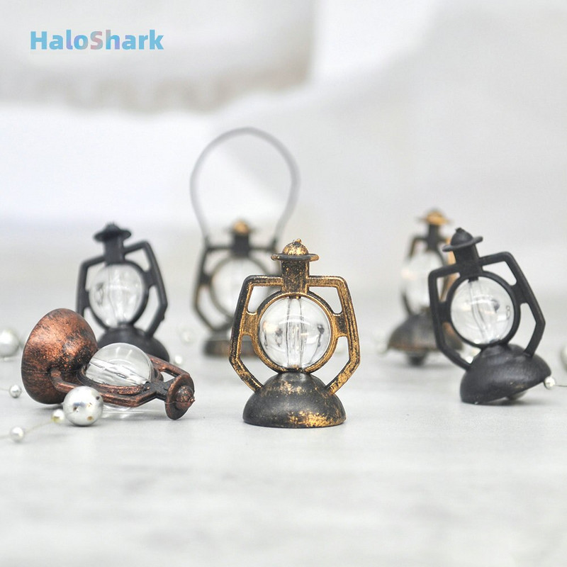 12/24db Retro Baron Lantern mini olajlámpa dekoráció babaház medál barkácsfüggöny lakásdekoráció gyerekeknek karácsonyi ajándékok