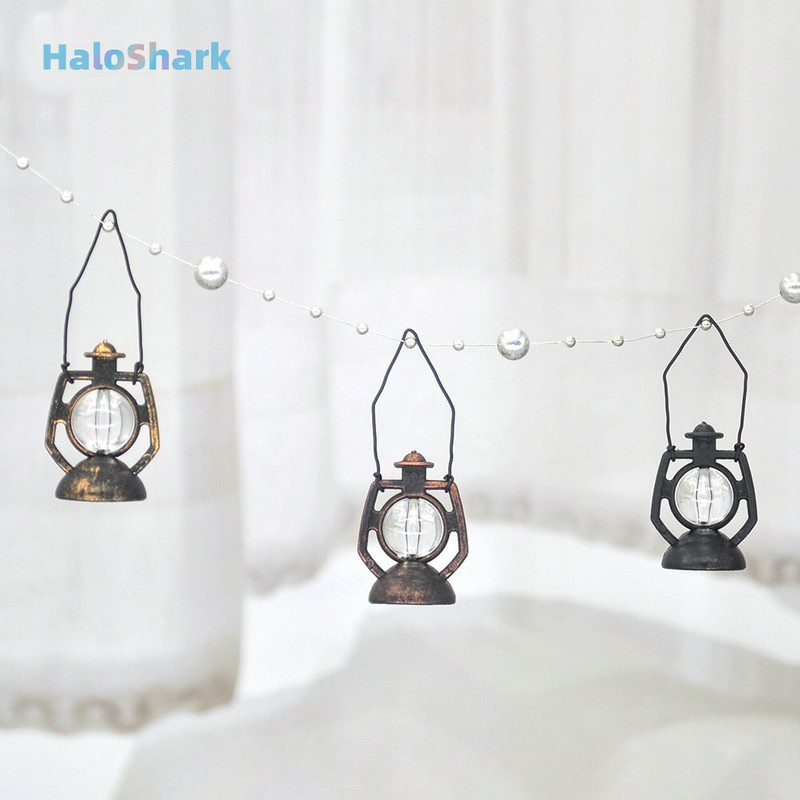 12/24db Retro Baron Lantern mini olajlámpa dekoráció babaház medál barkácsfüggöny lakásdekoráció gyerekeknek karácsonyi ajándékok