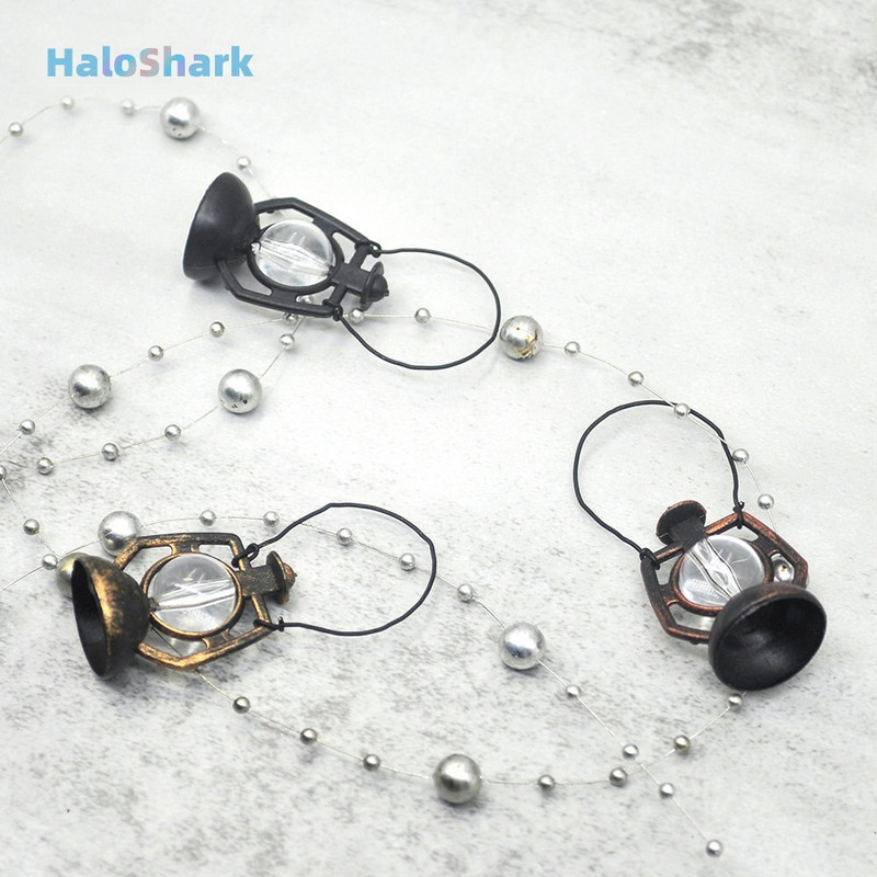12/24db Retro Baron Lantern mini olajlámpa dekoráció babaház medál barkácsfüggöny lakásdekoráció gyerekeknek karácsonyi ajándékok