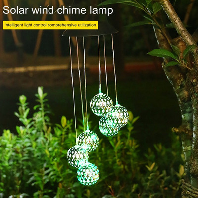 Solar Wind Chime Ball Lamp Προστασία διαρροής Έξυπνο σύστημα ελέγχου φωτός Αδιάβροχο και αντηλιακό