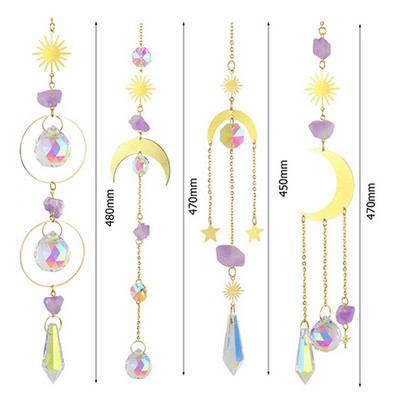 Prizma Windbell Crystal Šareni Windbell Viseći ukras Umjetnička soba Automobil Unutarnja vanjska kućna zidna dekoracija