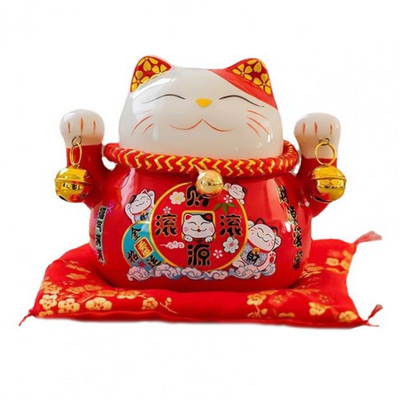 Erős, szép integető Manekineko Lucky Cat Money Savings Box Kompakt Money Bank deformációgátló irodai használatra
