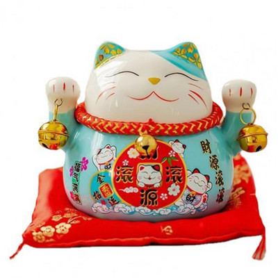 Erős, szép integető Manekineko Lucky Cat Money Savings Box Kompakt Money Bank deformációgátló irodai használatra