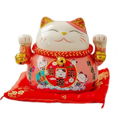 Erős, szép integető Manekineko Lucky Cat Money Savings Box Kompakt Money Bank deformációgátló irodai használatra