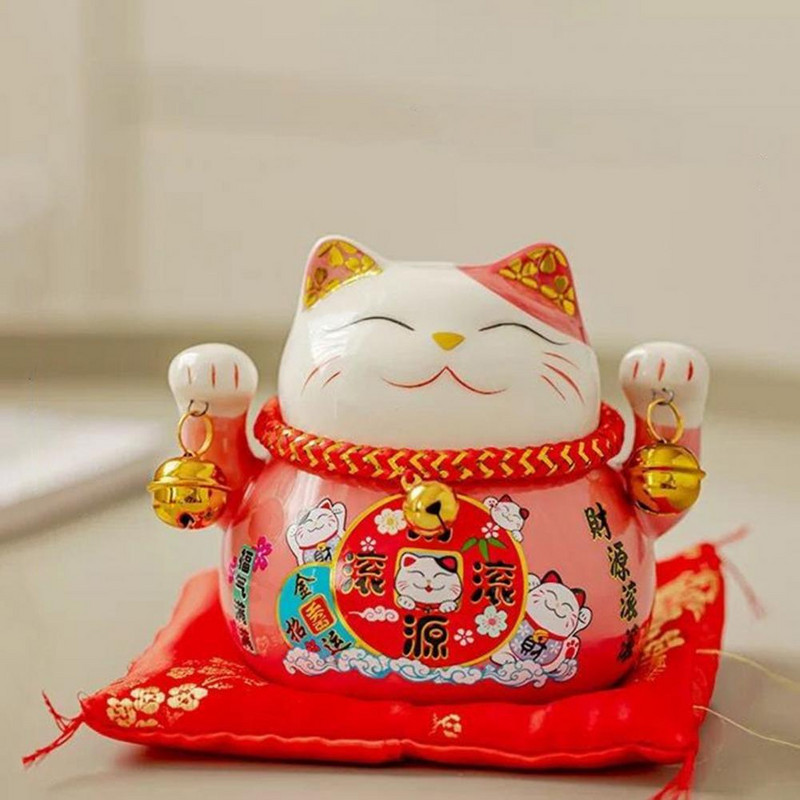 Erős, szép integető Manekineko Lucky Cat Money Savings Box Kompakt Money Bank deformációgátló irodai használatra