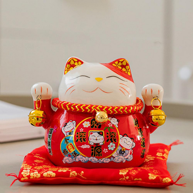 Erős, szép integető Manekineko Lucky Cat Money Savings Box Kompakt Money Bank deformációgátló irodai használatra