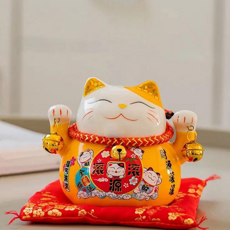 Erős, szép integető Manekineko Lucky Cat Money Savings Box Kompakt Money Bank deformációgátló irodai használatra